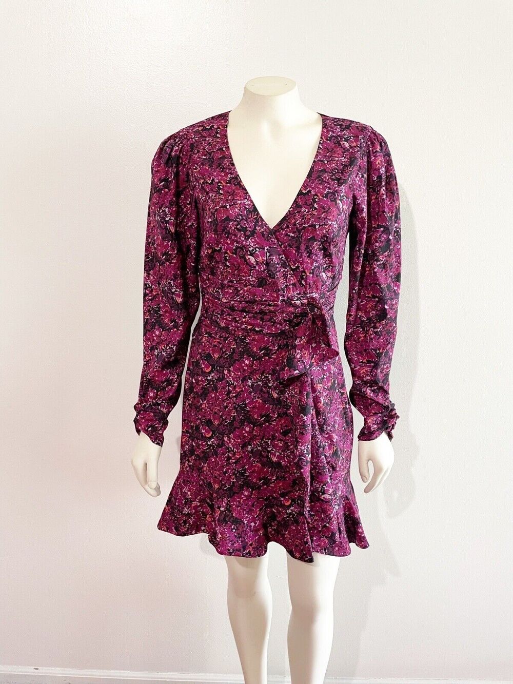 Parker Alison Floral Long-Sleeve Ruffle Dress Size 0